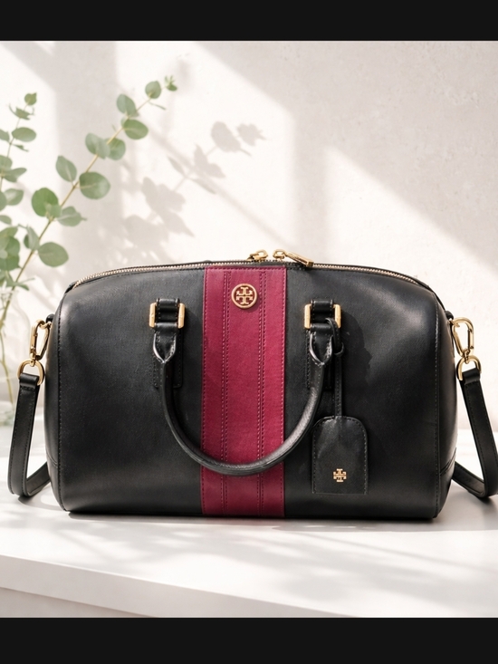 Tory Burch Handbags - Tory Burch Robinson Stripe Dome Satchel